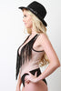 Fringe Scooped Mesh Contrast Sleeveless Bodysuit