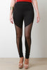 Fishnet Pointed Panel High-Waisted Leggings