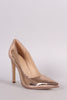 Metallic Patent Pointy Toe Single Sole Pump