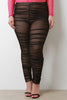 Mid Rise Ruched Mesh Leggings