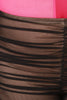 Mid Rise Ruched Mesh Leggings