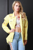 Distressed Raw Square Hem Jean Jacket