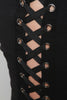 Grommet Corset Lace-Up Mid Rise Stretchy Pants
