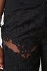 Embroidered Scalloped Hem Palazzo Pants