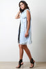 Distressed Fringe Sleeveless Longline Denim Vest