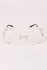 Oversized Clear Lenses Rimless Butterfly Glasses