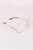 Oversized Clear Lenses Rimless Butterfly Glasses