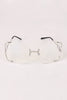 Oversized Clear Lenses Rimless Butterfly Glasses