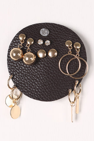Rhinestone Sphere Dangle Earring Set