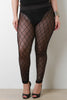 Semi-Sheer Diamond Pattern High Rise Leggings