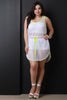 Fishnet Mesh Contrast Trim Cover Up Mini Dress