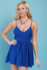 Ruched Waist Strappy Back Sleeveless Romper