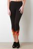 Flame Print Cropped Leggings