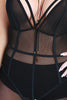 Semi-Sheer Mesh Caged Spaghetti Strap Jumpsuit