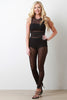 Semi-Sheer Diamond Pattern High Waisted Leggings