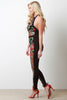 Floral Embroidered Halter Neck Jumpsuit
