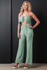 High Rise Jersey Knit Palazzo Pants