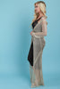 Floor Swept Metallic Knit Cardigan