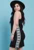 Crochet Detailed Sleeveless Denim Mini Dress