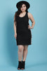Crochet Detailed Sleeveless Denim Mini Dress