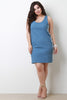 Crochet Detailed Sleeveless Denim Mini Dress