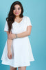 Round Neck Short Sleeves Skater Dress