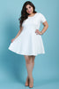 Round Neck Short Sleeves Skater Dress