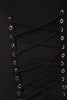 Sweetheart Mesh Front Eyelet Lace-Up Midi Dress