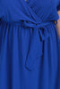 Surplice V-Neck Self-Tie High Low Maxi Dress