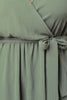 Surplice V-Neck Self-Tie High Low Maxi Dress