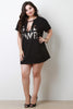 Girl Power Round Neck V-Cut Out Mini Dress