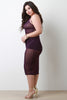 Strappy Semi-Sheer Mesh Grid Sleeveless Midi Dress