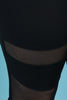 Stretchy Mid Rise Semi-Sheer Mesh Inset Pants
