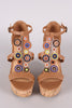 Bamboo Beadwork Cork Platform Wedge