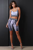 Striped Tie Dye High Waisted Legging Shorts