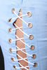 Drawstring Side Lace-Up High Waisted Denim Skirt