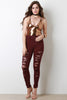 Distressed High Waisted Two Pocket Skinny Jeans