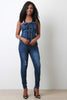 Corset Lace-Up Tube Denim Jumpsuit