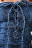 Corset Lace-Up Tube Denim Jumpsuit