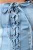Corset Lace-Up Tube Denim Jumpsuit