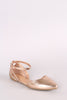 Bamboo Metallic Crisscross Back Pointy Toe Ballet Flat