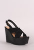 Bamboo Wide Crossing Straps Wooden Wedge