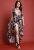 Stretchy Knit Floral Print High Waisted Shorts