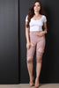 Distressed Five Button High Waisted Bermuda Denim Shorts
