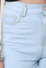Slashed High Waisted Frayed Denim Shorts