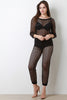 Diamond Fishnet Mesh Boat Neck Jumpsuit