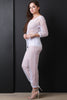 Diamond Fishnet Mesh Boat Neck Jumpsuit