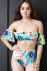Monstera Leafy Bardot Bikini Set
