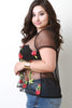 Rose Embroidered Sheer Mesh Top