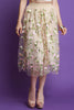Embroidered Floral Mesh A-Line Skirt